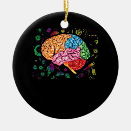 Hirnwissenschaft und Kunst Neurowissenschaft Neuro Keramik Ornament (Vorne)