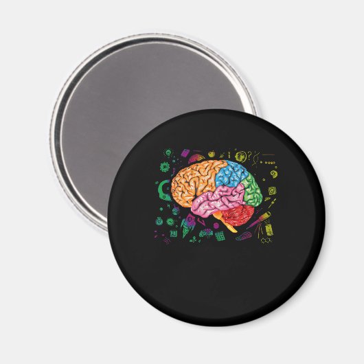 Hirnwissenschaft und Kunst Neurowissenschaft Neuro Magnet (Vorderseite/Rückseite)
