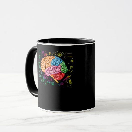 Hirnwissenschaft und Kunst Neurowissenschaft Neuro Tasse (Vorderseite Links)
