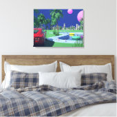 Hiroshi nagai Kunstmalereien Stadt Pop und Flugzeu Leinwanddruck (Insitu (Schlafzimmer))