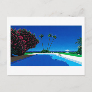 Hiroshi nagai Kunstmalereien Stadt Pop und Flugzeu Postkarte
