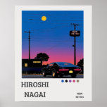 Hiroshi Nagai Night City, Hiroshi Nagai Art Poster<br><div class="desc">Hiroshi Nagai: Ein Pionier des japanischen Pops Art Hiroshi Nagai ist ein prominenter japanischer Künstler, der für seinen lebendigen und bunten Stil der Pop-Kunst bekannt ist. Seine Werke stellen oft Szenen des Alltags dar, verbinden Nostalgie, Futurismus und eine Touch der Melancholie. Nagais unverwechselbare Ästhetik, geprägt von kühlen Farben, dynamischen Linien...</div>