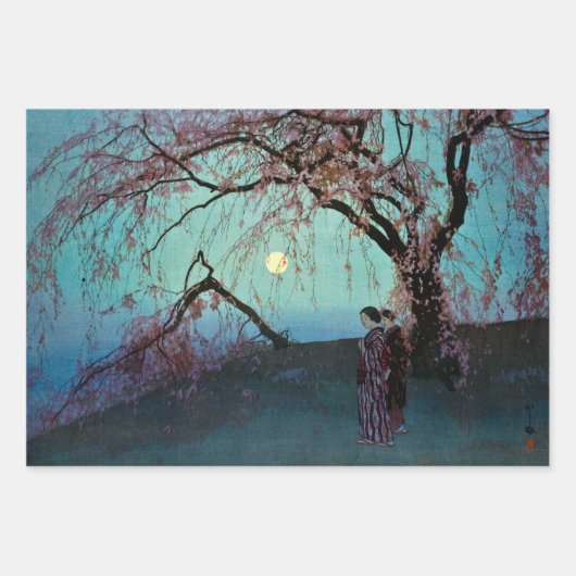 Hiroshi Yoshida Kumoi Cherry Trees Wrapping Paper Geschenkpapier Set (Vorderseite 3)