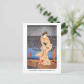Hiroshige Abend auf der Sumida River Japanische Ku Postkarte (Stehend Vorderseite)