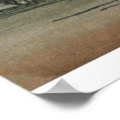 Hiroshige - Abend Aussicht auf den Tempel im Tessi Poster (Ecke)