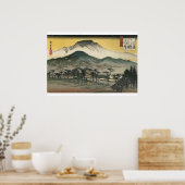 Hiroshige - Abend Aussicht auf den Tempel im Tessi Poster (Küche)