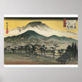 Hiroshige - Abend Aussicht auf den Tempel im Tessi Poster (Vorne)