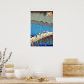 Hiroshige - Ando Downpour bei Ohashi Bridge Poster (Küche)