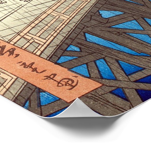 Hiroshige - Ando Downpour bei Ohashi Bridge Poster (Ecke)