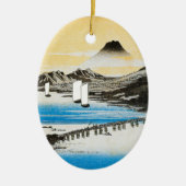 Hiroshige der Fujisan japanisches Keramikornament (Vorne)