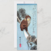 Hiroshige - Horned Owl, Pine und Crescent Moon Einladung (Vorderseite)