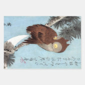 Hiroshige - Horned Owl, Pine und Crescent Moon Geschenkpapier Set (Vorderseite)