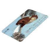 Hiroshige - Horned Owl, Pine und Crescent Moon Magnet (Linke Seite)