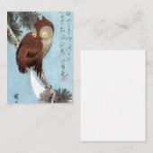 Hiroshige - Horned Owl, Pine und Crescent Moon Mitteilungskarte (Vorne/Hinten)
