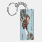 Hiroshige - Horned Owl, Pine und Crescent Moon Schlüsselanhänger (Vorderseite links)