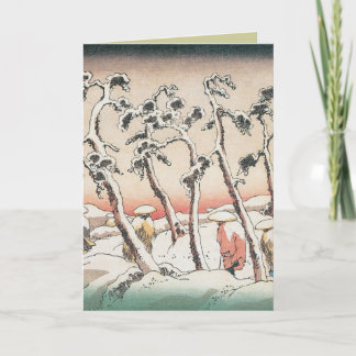 Hiroshige Japanese Christmas Cards Feiertagskarte