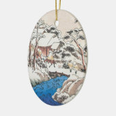 Hiroshige japanisches Kunst-Weihnachten Keramikornament (Links)