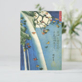 Hiroshige Mond über einem Wasserfall Save The Date (Stehend Vorderseite)