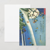 Hiroshige Mond über einem Wasserfall Save The Date (Vorne/Hinten)