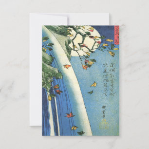 Hiroshige Mond über einem Wasserfall Save The Date