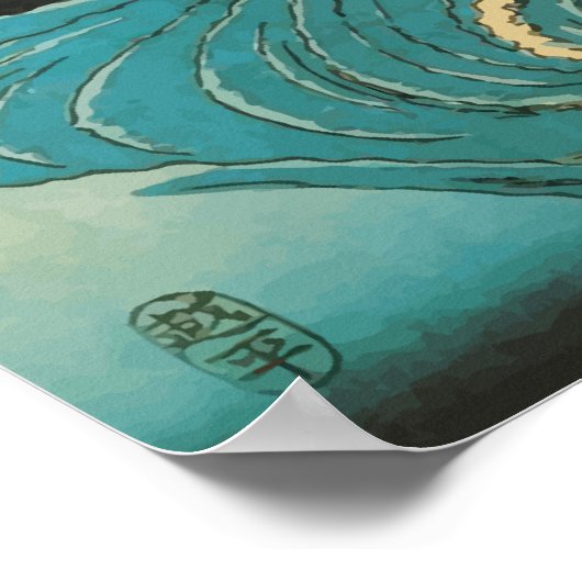 Hiroshige Navaro Rapids Poster (Ecke)