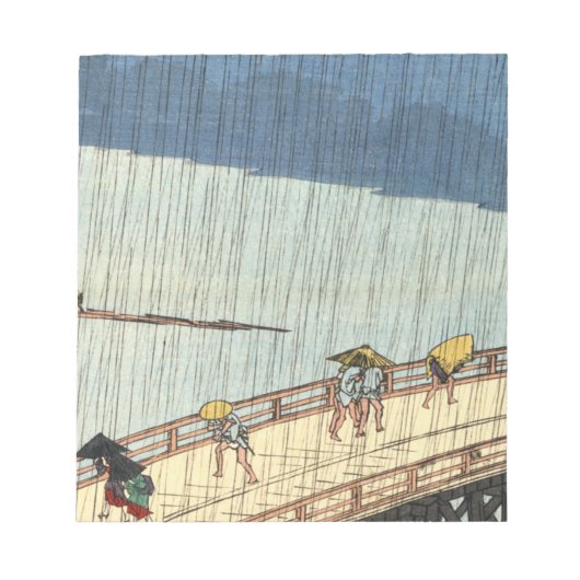 Hiroshige - Ohashi-Brücke im Regen Notizblock (Vorderseite)
