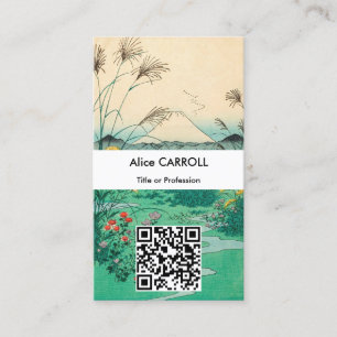 Hiroshige - Otsuki-Ebene in der Provinz Kai - QR-C Visitenkarte
