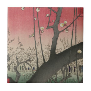 Hiroshige Pflaumen Anwesen Kameido: Vintage Japani Fliese