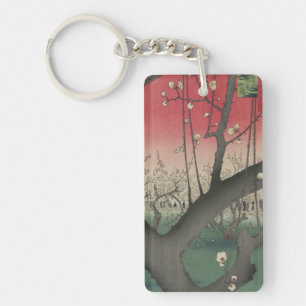 Hiroshige Pflaumen Anwesen Kameido: Vintage Japani Schlüsselanhänger