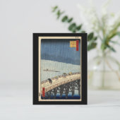 Hiroshige Plötzliche Dusche über die Brücke von Sh Postkarte (Stehend Vorderseite)