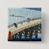 Hiroshige Plötzliche Dusche über Shin-Ōhashi Bridg Button (Vorderseite)
