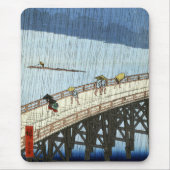 Hiroshige Plötzliche Dusche über Shin-Ōhashi Bridg Mousepad (Vorne)
