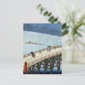 Hiroshige Plötzliche Dusche über Shin-Ōhashi Bridg Postkarte (Stehend Vorderseite)