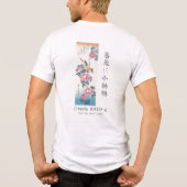 Hiroshige Rose and Wagtail Japanese Art White Tri-Blend Shirt (Rückseite)