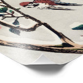 Hiroshige Sparrows und Kamelien in der Schneeballd Fotodruck (Ecke)