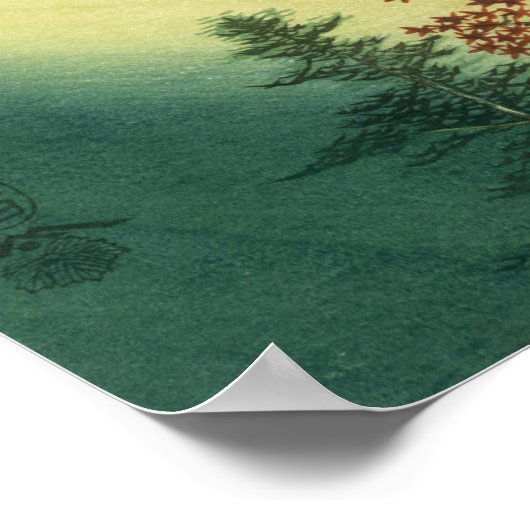 Hiroshige - Sunset Hill, Meguro in östlicher Haupt Poster (Ecke)