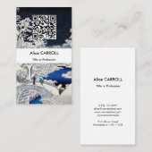 Hiroshige - Trommelbrücke bei Meguro - QR-Code Visitenkarte (Vorne/Hinten)