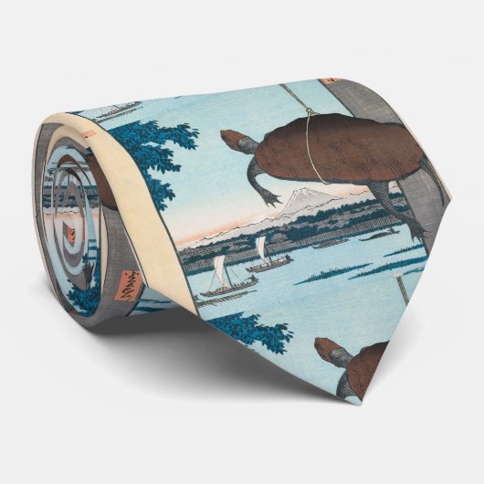 Hiroshige , Ukiyoe "Mannen Bridge, Fukagawa"ネ ク タ Krawatte (Gerollt)