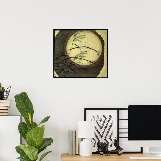 Hiroshige Wind Blown Grass Poster (Heimbüro)