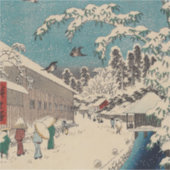 Hiroshige Winterlandschaft Japan Land Aufkleber (Vorderseite)