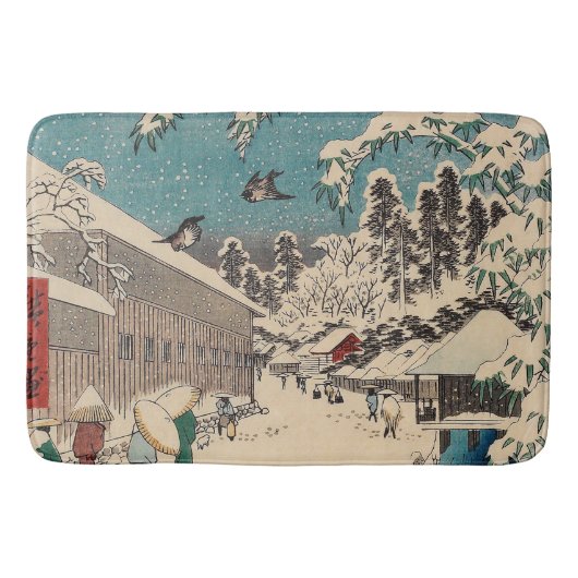 Hiroshige Winterlandschaft Japan Land Badematte (Vorderseite)