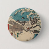 Hiroshige Winterlandschaft Japan Land Button (Vorderseite)
