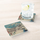 Hiroshige Winterlandschaft Japan Land Glasuntersetzer (Schrägansicht)