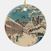 Hiroshige Winterlandschaft Japan Land Keramik Ornament (Hinten)