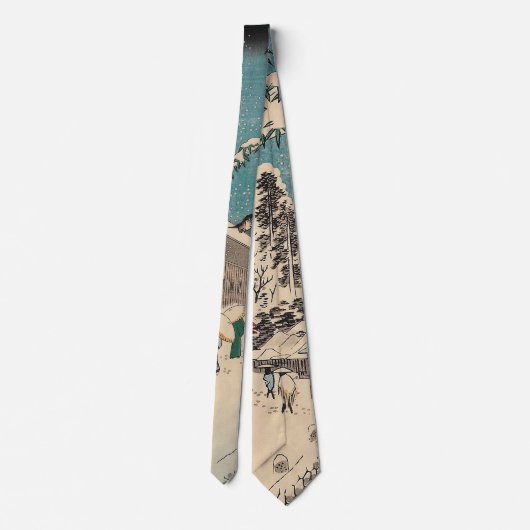 Hiroshige Winterlandschaft Japan Land Krawatte (Rückseite)