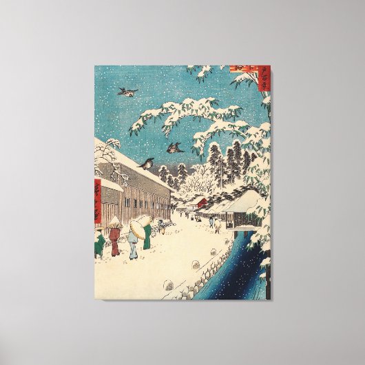 Hiroshige Winterlandschaft Japan Land Leinwanddruck (Vorderseite)