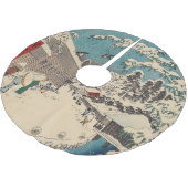 Hiroshige Winterlandschaft Japan Land Polyester Weihnachtsbaumdecke (Schrägansicht)