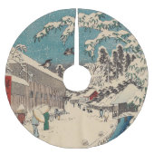 Hiroshige Winterlandschaft Japan Land Polyester Weihnachtsbaumdecke (Vorderseite)