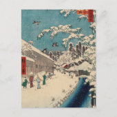 Hiroshige Winterlandschaft Japan Land Postkarte (Vorderseite)