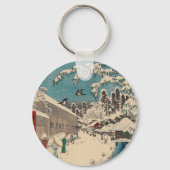 Hiroshige Winterlandschaft Japan Land Schlüsselanhänger (Vorderseite)